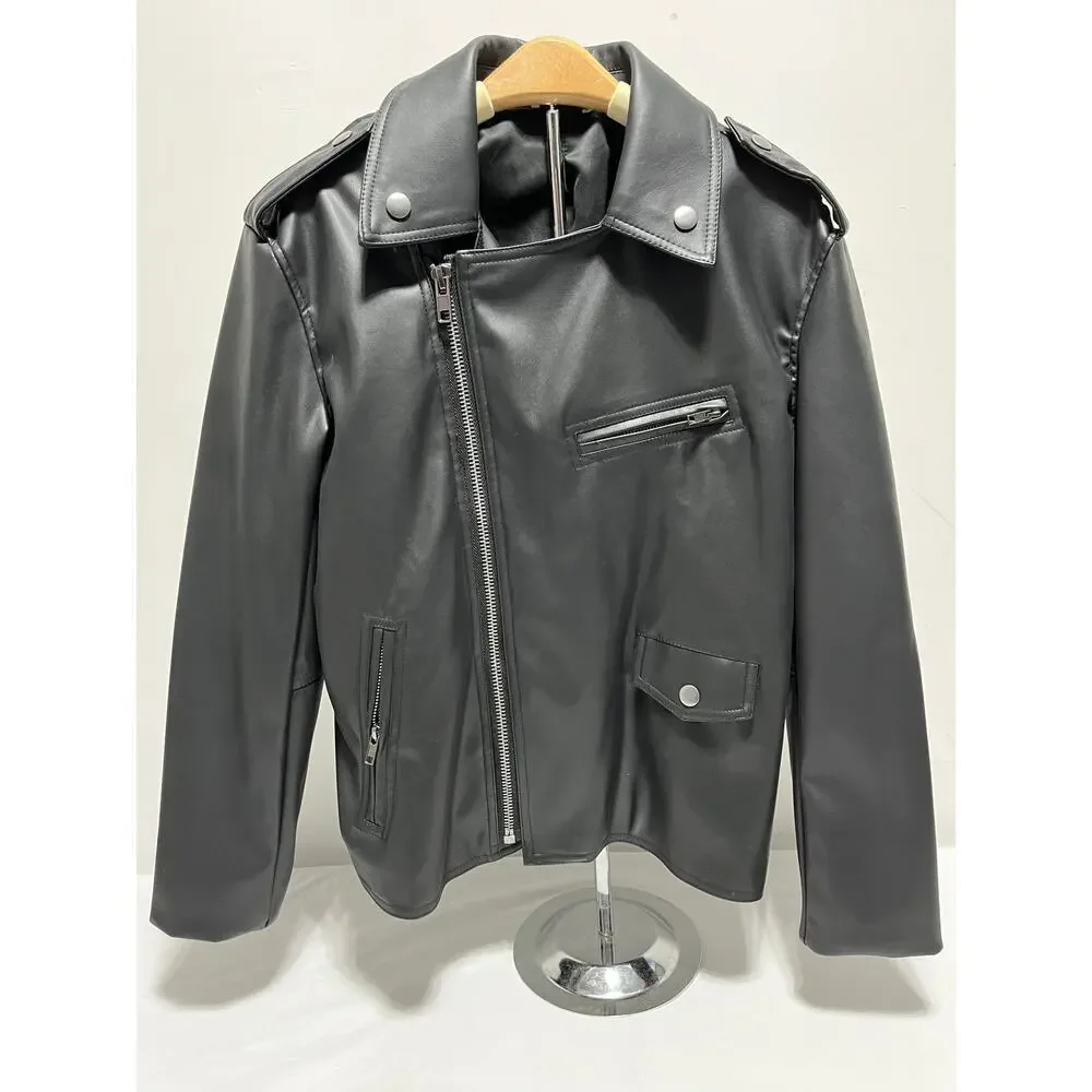 Bar III Faux Leather Moto Jacket Black Petite Small PS NWT - Picture 10 of 16